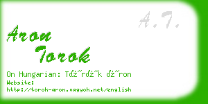 aron torok business card